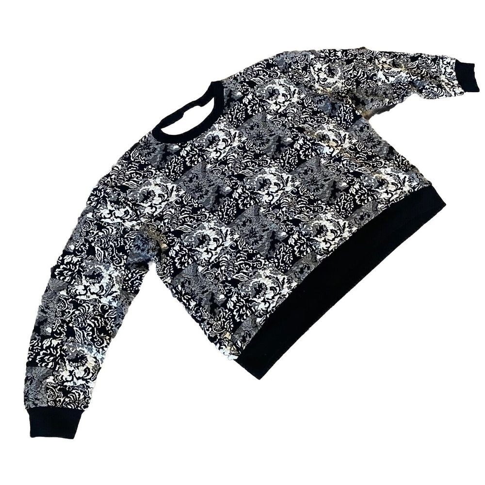 vintage Women's‎ C.P. company knit sweater Black White Quilted